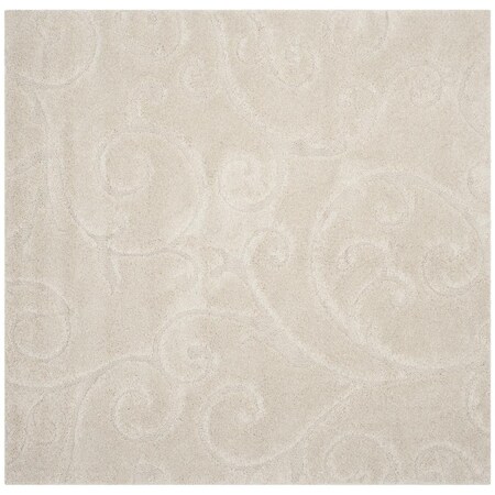 Safavieh 6 ft. 7 in. x 6 ft. 7 in. Shag Power Loomed Square Area Rug, Creme SG455-1111-7SQ